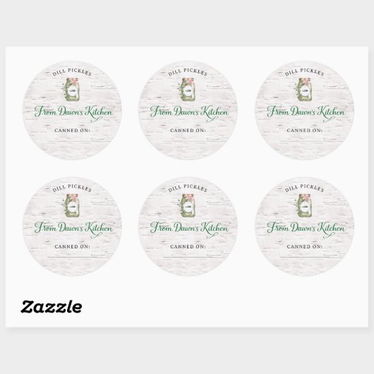 Personalized Dill Pickles Canning Stickers (Feuille)
