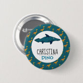 Personalized Dino Name, Dinosaur 6 Cm Round Badge (Devant & derrière)