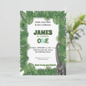Personalized Dinosaur 1st Birthday Invitations (Debout devant)