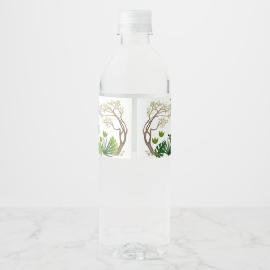 Personalized Dinosaur Baby Shower Waterfles Etiket (Achterkant)