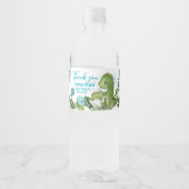 Personalized Dinosaur Baby Shower Waterfles Etiket (Voorkant)