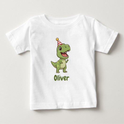 Personalized Dinosaur Kids T-Shirt with Name (Voorkant)