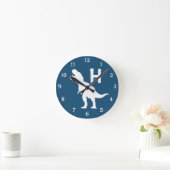 Personalized Dinosaur Kids Wall Clock Blue T-Rex Ronde Klok (Huis)