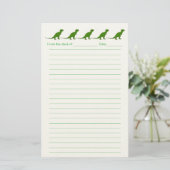 Personalized Dinosaur Lined Stationery for Kids Briefpapier (Staand voorkant)