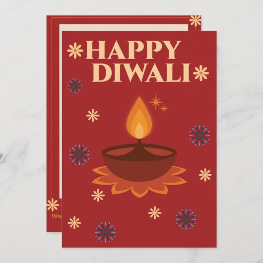 Personalized Diwali Card Bedankkaart (Voorkant / Achterkant)