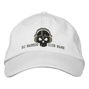 Personalized DJ Skull Jouw naam Club Embroidery Pet