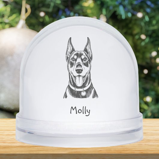 Personalized Doberman Dog Christmas Sneeuwbol