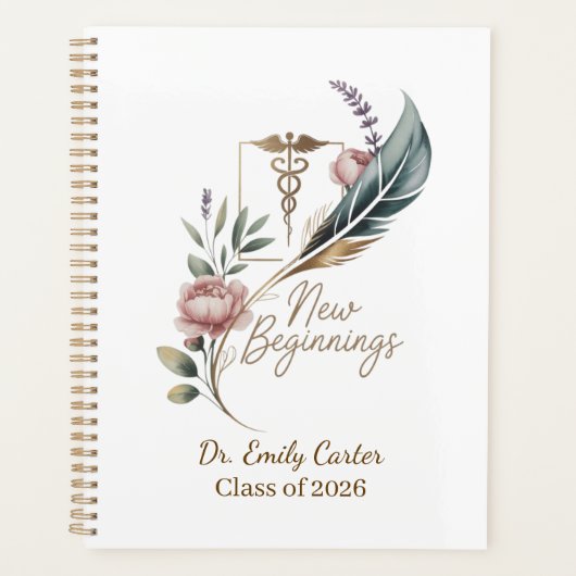 Personalized Doctor Graduation New Beginnings Planner (Voorkant)