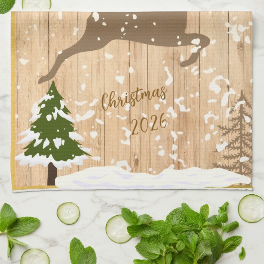 Personalized doe Christmas bauble Theedoek (Gevouwen)