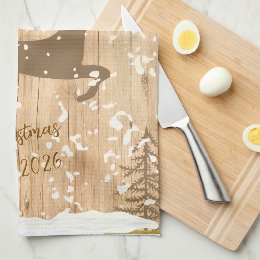 Personalized doe Christmas bauble Theedoek (Quarter Fold)