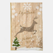 Personalized doe Christmas bauble Theedoek (Verticaal)