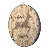 Personalized doe Christmas bauble wooden backgroun Dartbord (Voorkant Rechts)