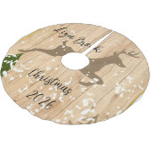 Personalized doe Christmas bauble wooden backgroun Kerstboom Rok (Gekanteld)