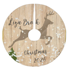 Personalized doe Christmas bauble wooden backgroun Kerstboom Rok