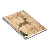 Personalized doe Christmas bauble wooden backgroun Notitieboek (Rechterzijde)