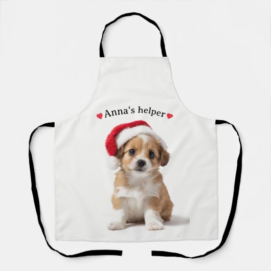 Personalized Dog Apron – Custom Photo & Text Schort (Voorkant)