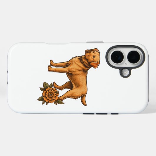 Personalized dog breed phone case for iPhone (Achterkant (horizontaal))