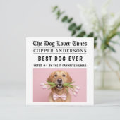 Personalized Dog Card | Best Dog Ever Newspaper  (Staand voorkant)