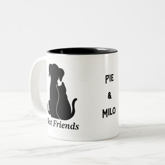 Personalized dog lover cat lover mug (Devant gauche)