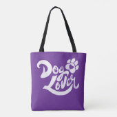 Personalized Dog Lover Hand-Lettered Purple Draagtas (Achterkant)