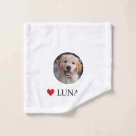 Personalized Dog Lover Photo & Name Towel Washandje