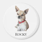 Personalized Dog Photo | Custom Pet Name  Magneet (Voorkant)