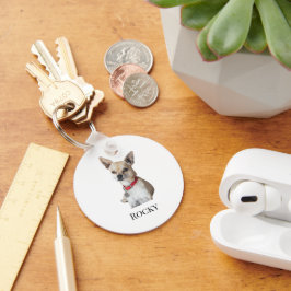 Personalized Dog Photo | Custom Pet Name  Sleutelhanger