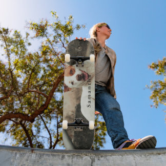 Personalized Dog Photo Family name Skateboard