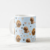 Personalized Dog Photo Light Blue Custom Pet Koffiemok (Voorkant links)