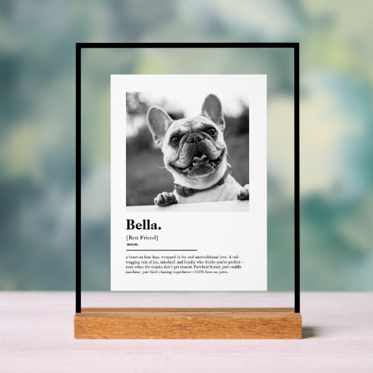 Personalized Dog Photo Print Dictionary Definition (Neutre)
