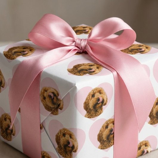 Personalized Dog Photo Valentine  Cadeaupapier