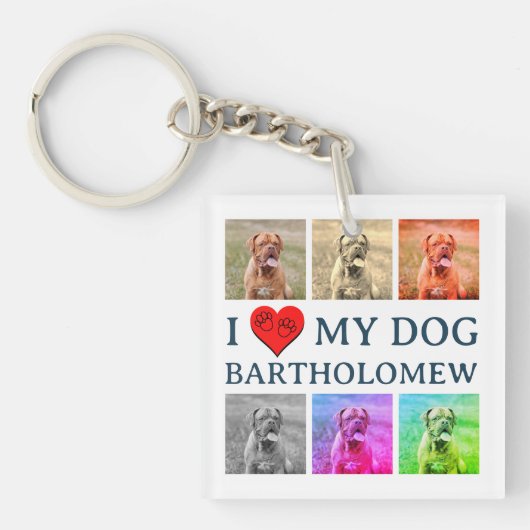 Personalized Dog Pop Art Pet Lover Gift Sleutelhanger (voorkant)