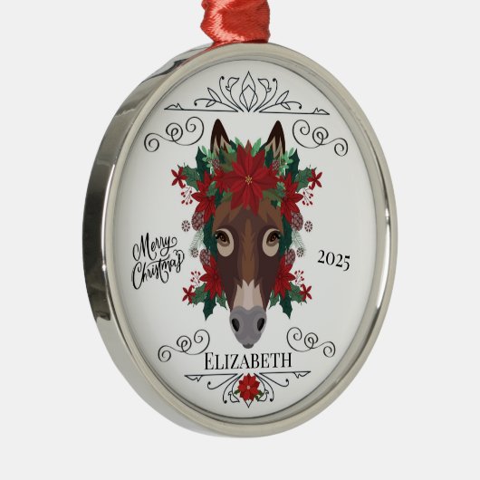 Personalized Donkey Christmas Ornament Keepsake (Rechts)