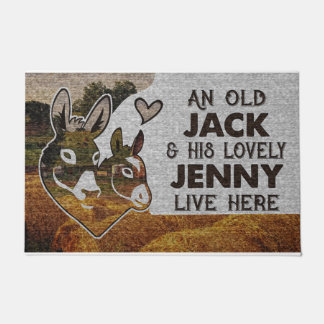 Personalized Donkey Couple Old Jack Lovely Jenny  Deurmat