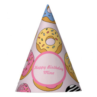 Personalized Donut-Themed Birthday Cone Feesthoedjes