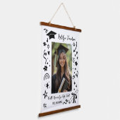 Personalized Doodle Graduation Keepsake Photo Hangend Wandkleed (Gebogen)