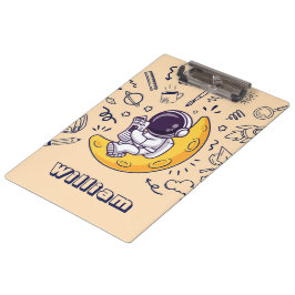 Personalized Doodle Space Planets Back to School Klembord