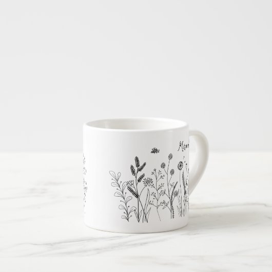 Personalized Doodle Wild Plants Espresso Mug (Devant droit)