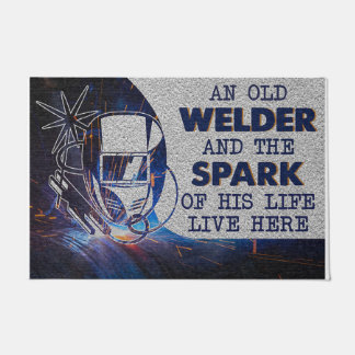 Personalized Doormat, An Old Welder And His Spark Deurmat