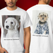 Personalized Double Sided Photo Text White T-shirt