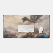 Personalized Dragon over Chinese City Desk Mat (Keyboard & Muis)