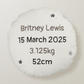 Personalized Dream Big - Custom Name & Birth Stats Rond Kussen (Achterkant)