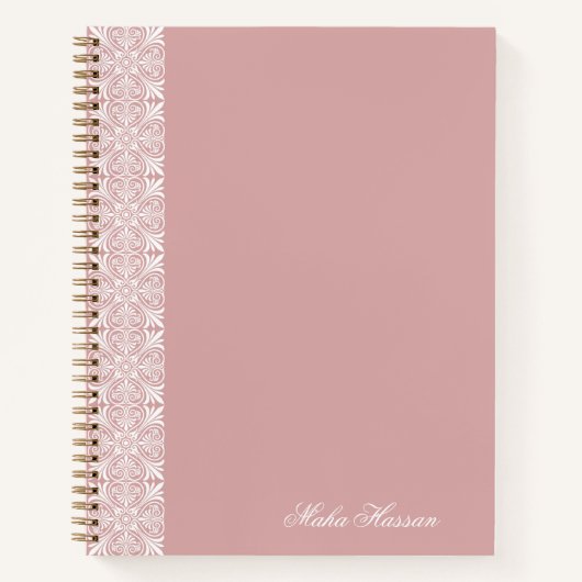 Personalized Dusty Rose Geometric Floral Print  Notitieboek (Voorkant)
