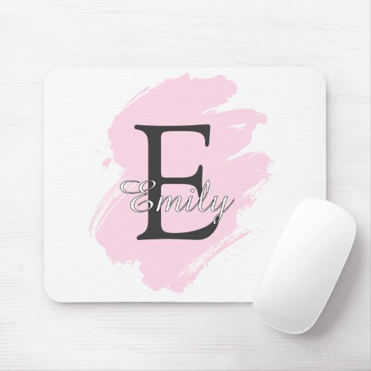 Personalized Dusty Rose Monogram Mouse Pad Muismat (Met muis)