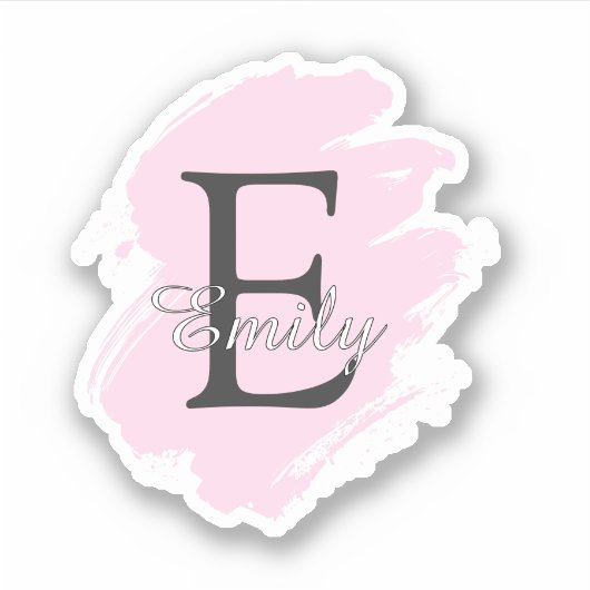 Personalized Dusty Rose Monogrammed Stickers (Devant)