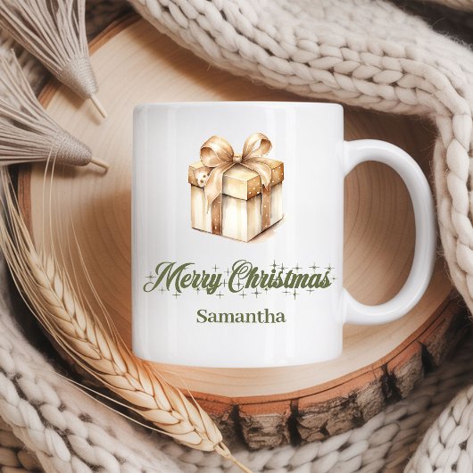 Personalized Earthy Christmas Coffee Mug