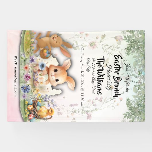 Personalized Easter Brunch Party Banner (Horizontaal)