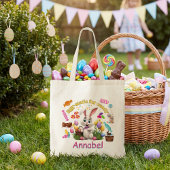 Personalized Easter Bunny Candy Tote Bag