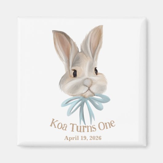 Personalized Easter Bunny Magnet Favour (Devant)