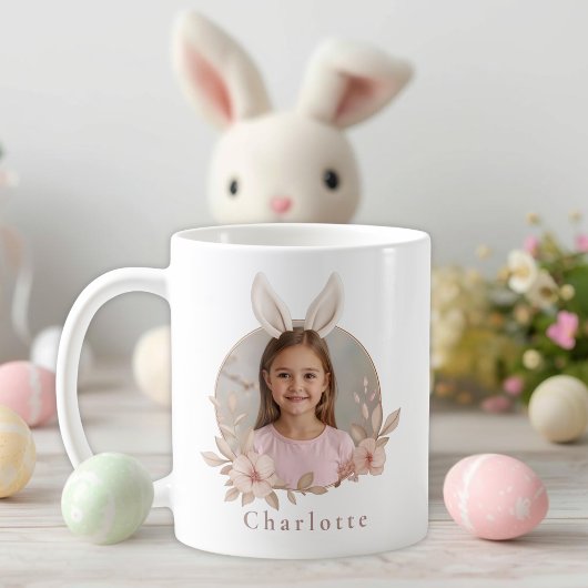 Personalized Easter Bunny Photo Mug for Girls